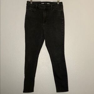 Old Navy Black High Rose Super Skinny Jeans Denim Size 10